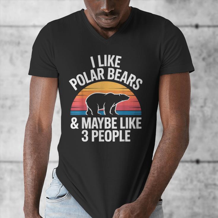 I Like Polar Bears Maybe 3 People Sarcastic Introvert Humor Men's V-Neck T-Shirt I Like Polar Bears Maybe 3 People Sarcastic Introvert Humor Men's V-Neck T-Shirt