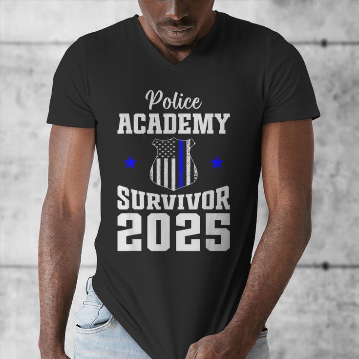 Police Academy Survivor 2025 Graduation Police School Men's V-Neck T-Shirt