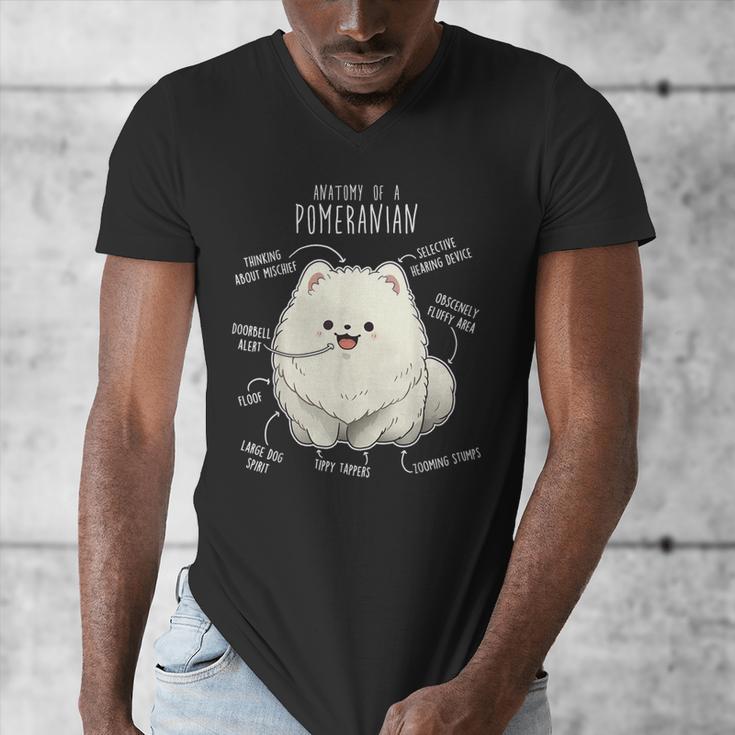 Pomeranian Anatomy Cute Pet Pom Mom Dog Dad For Men Women Girls Kids Men's V-Neck T-Shirt