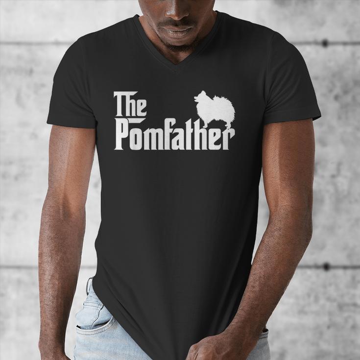 Pomeranian Father Dad The Pom Father Dog Lover Small Men's V-Neck T-Shirt