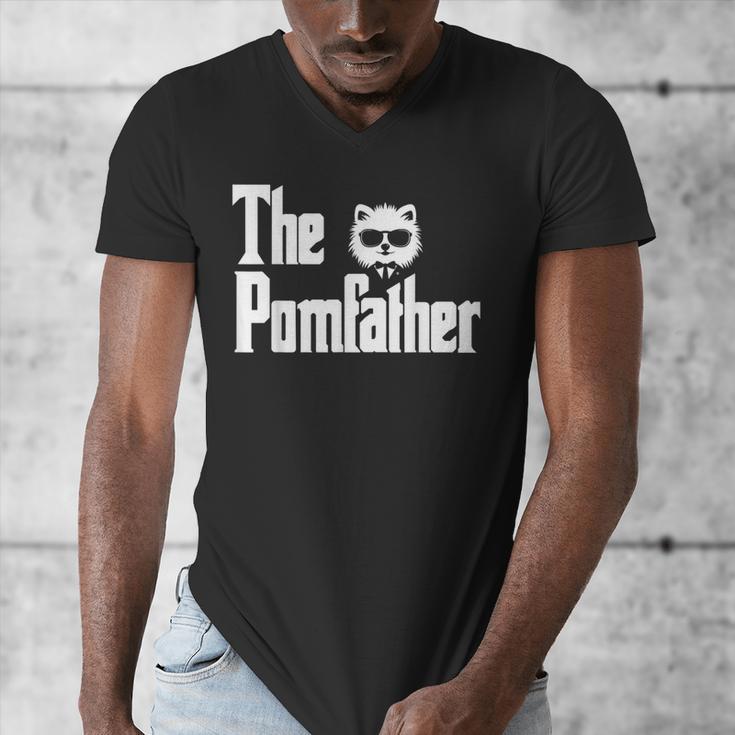 The PomFather Pomeranian Dog Dad Shirt Men Men's V-Neck T-Shirt