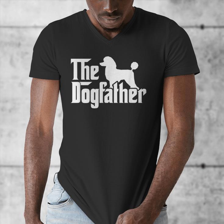 Poodle The Dogfather Cool Dog Daddy Dad Papa Father Men Kids Men's V-Neck T-Shirt