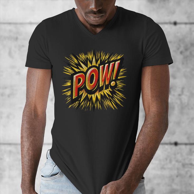 POW Comic Book Retro Artwork – Cartoon Collector Men's V-Neck T-Shirt