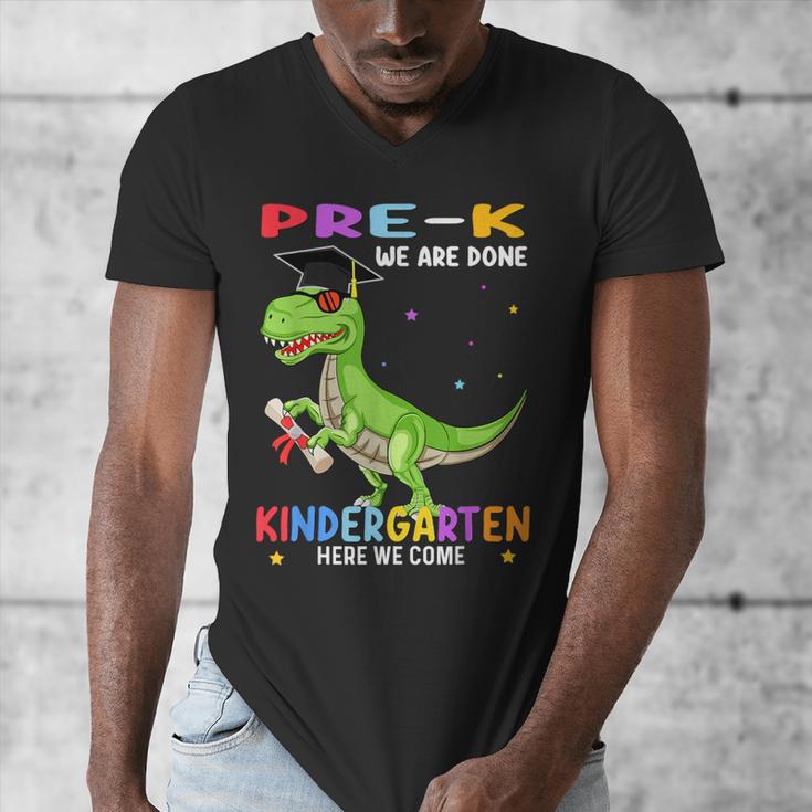 Pre k Graduation We Are Done Class 2023 Pre-k Dinosaur Boys Men's V-Neck T-Shirt