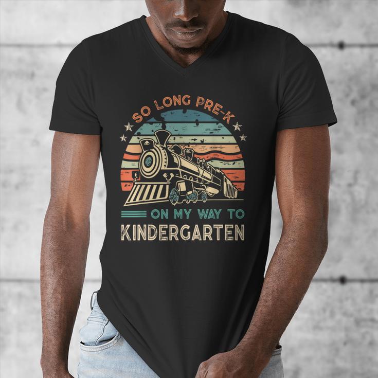 Pre-k Graduation To Kindergarten Retro Vintage Train Kids Men's V-Neck T-Shirt
