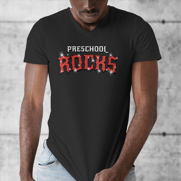 Preschool Rocks Back To School Graduation Teacher Student Men's V-Neck T-Shirt