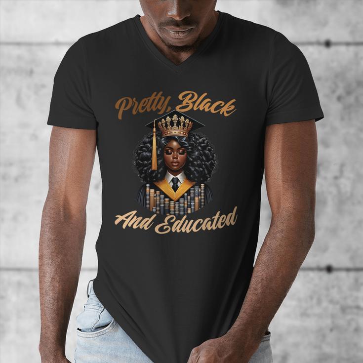 Pretty Educated African American Graduation Class 2024 Men's V-Neck T-Shirt