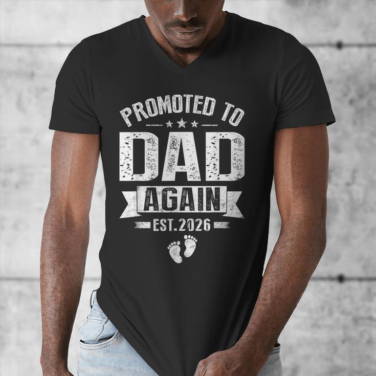 Promoted To Dad Again Est 2026 Pregnancy Announcement Men's V-Neck T-Shirt Promoted To Dad Again Est 2026 Pregnancy Announcement Men's V-Neck T-Shirt