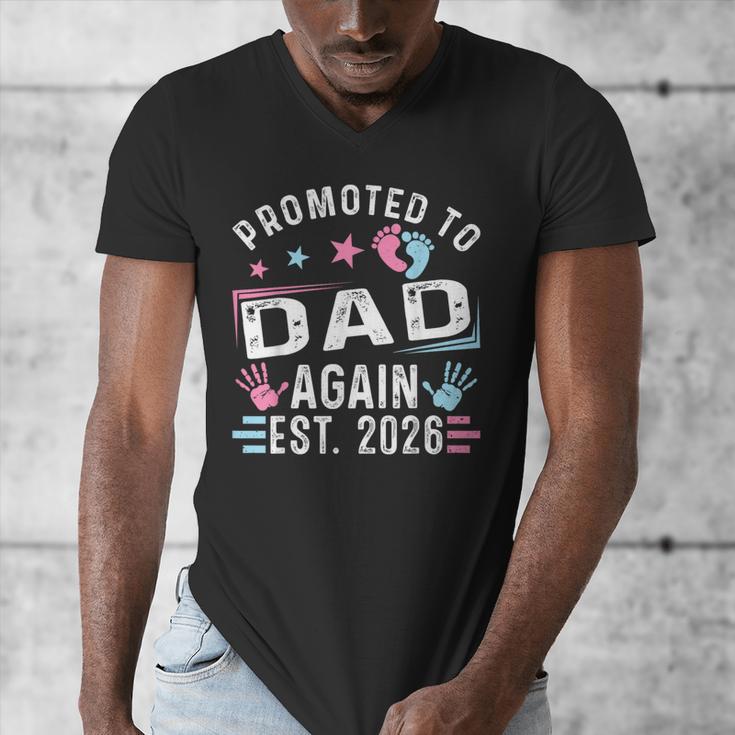 Promoted To Dad Again Est 2026 Vintage Dad Men's V-Neck T-Shirt
