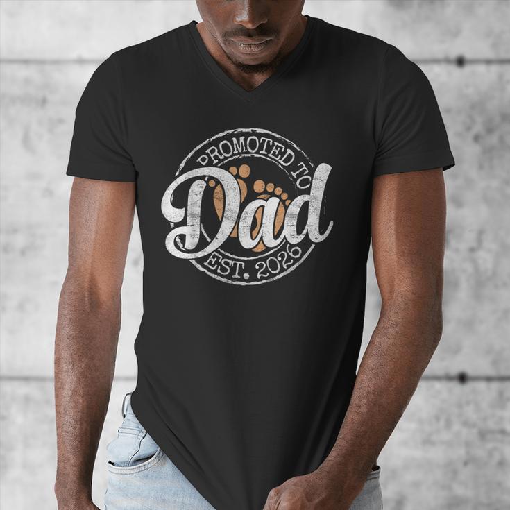 Promoted To Dad Est 2026 Stamp First Time Daddy To Be Men's V-Neck T-Shirt