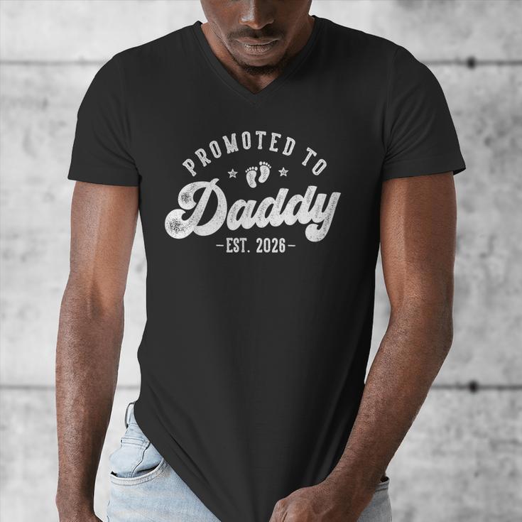 Promoted To Daddy Est 2026 First Time Dad Men's V-Neck T-Shirt