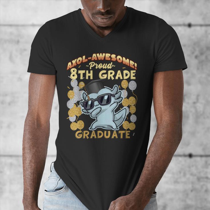 Proud 8th Grade Graduate Axolotl Graduation Eighth Men's V-Neck T-Shirt
