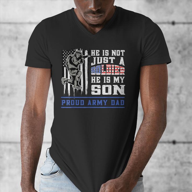 Proud Army Dad Soldier Son Patriotic Veterens Men's V-Neck T-Shirt