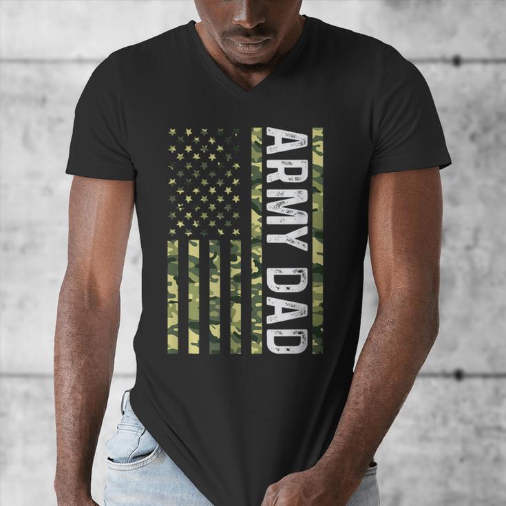 Proud Army Dad United States USA Flag For Father's Day Men's V-Neck T-Shirt