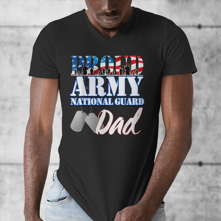 Proud Army National Guard Dad Fathers Day Shirt Men Men's V-Neck T-Shirt