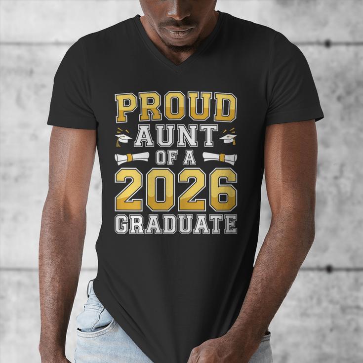 Proud Aunt Of A 2026 Graduate Shirt Class Of 2026 Graduation Men's V-Neck T-Shirt
