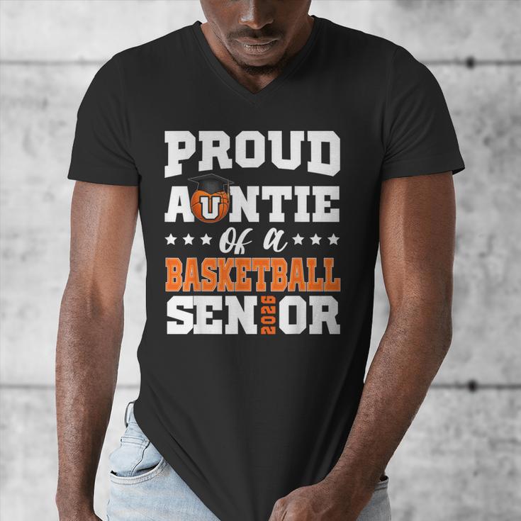 Proud Auntie Of a Basketball Senior 2026 Graduation Gifts Men's V-Neck T-Shirt