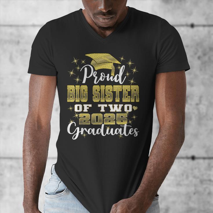 Proud Big Sister Of Two 2025 Graduates Graduation Family Men's V-Neck T-Shirt