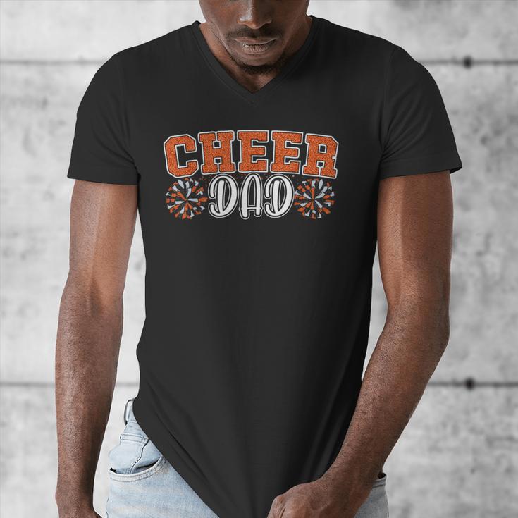 Proud Cheer Dad My Favorite Cheerleader Calls Me Dad Orange Men's V-Neck T-Shirt