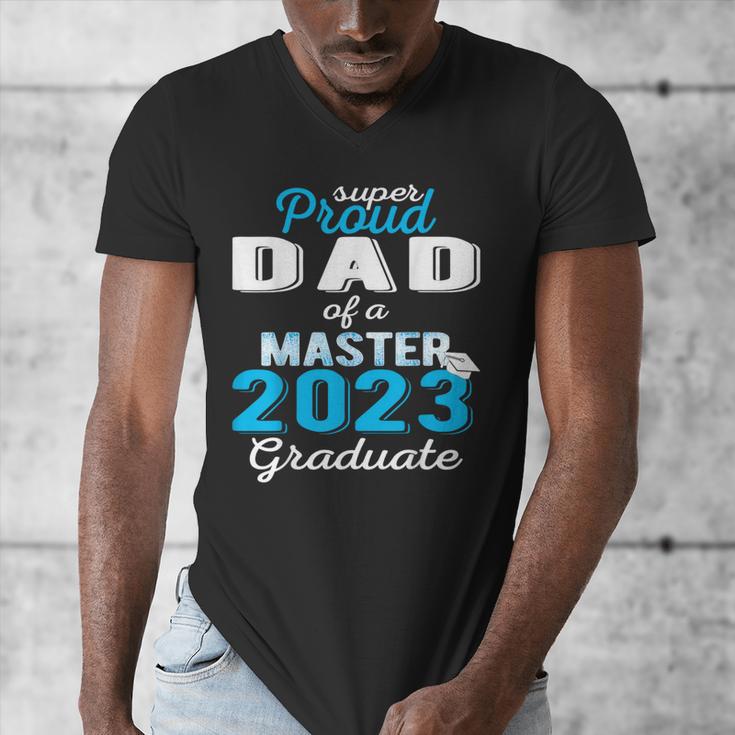 Proud Dad Of 2023 Class Master Graduate Family Graduation Men's V-Neck T-Shirt