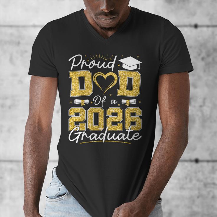 Proud Dad Of A 2026 Graduate Senior 2026 Grad Family Men's V-Neck T-Shirt
