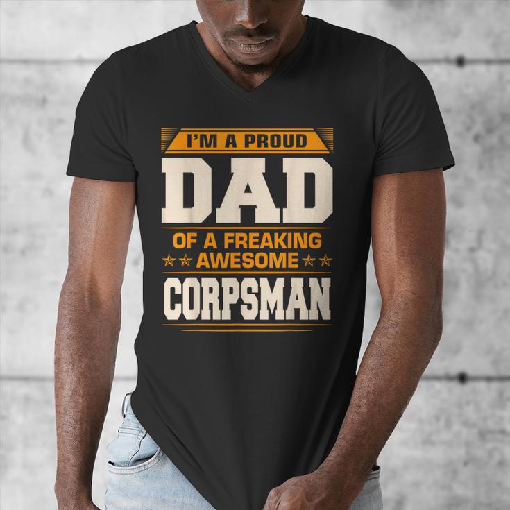 Proud Dad Of Awesome Corpsman Father's Day Men's V-Neck T-Shirt