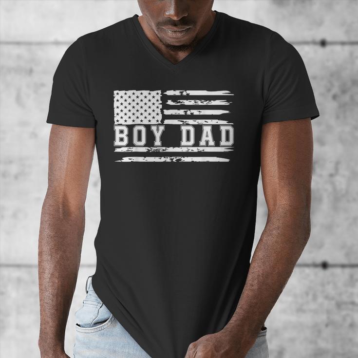 Proud Dad Of Boy Father Of Boys For Dad Xmas Fathers Day Men's V-Neck T-Shirt