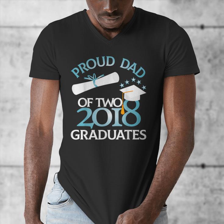 Proud Dad Of Two 2018 Graduates Twin Dads Graduation Men's V-Neck T-Shirt