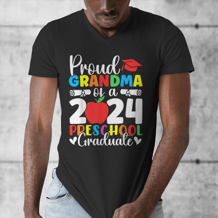Proud Grandma Of Class Of 2024 Preschool Graduate Graduation Men's V-Neck T-Shirt