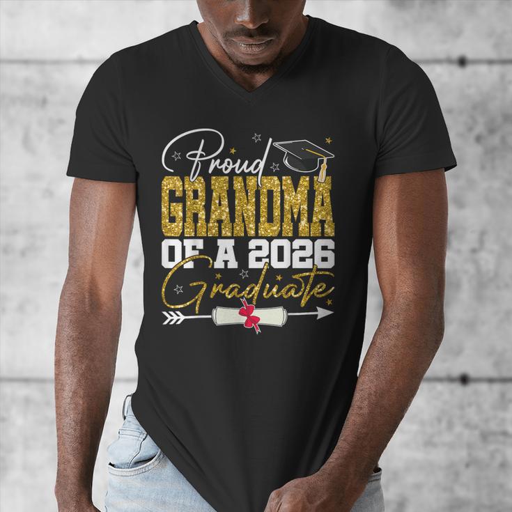Proud Grandma Of Senior 2026 Graduate Family Graduation 2026 Men's V-Neck T-Shirt