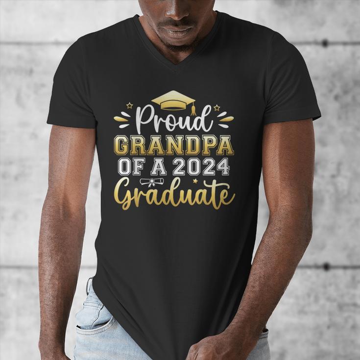 Proud Grandpa Of a 2024 Graduate Senior Graduation Men Men's V-Neck T-Shirt
