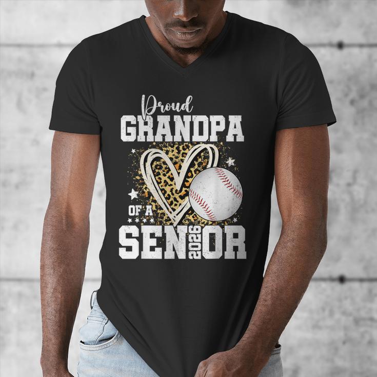 Proud Grandpa Of A 2026 Senior Baseball Graduation Leopard Men's V-Neck T-Shirt Proud Grandpa Of A 2026 Senior Baseball Graduation Leopard Men's V-Neck T-Shirt