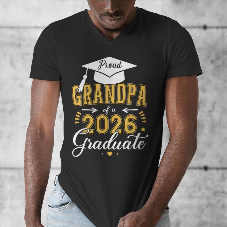 Proud Grandpa Of a Class Of 2026 Graduate For Graduation Men's V-Neck T-Shirt