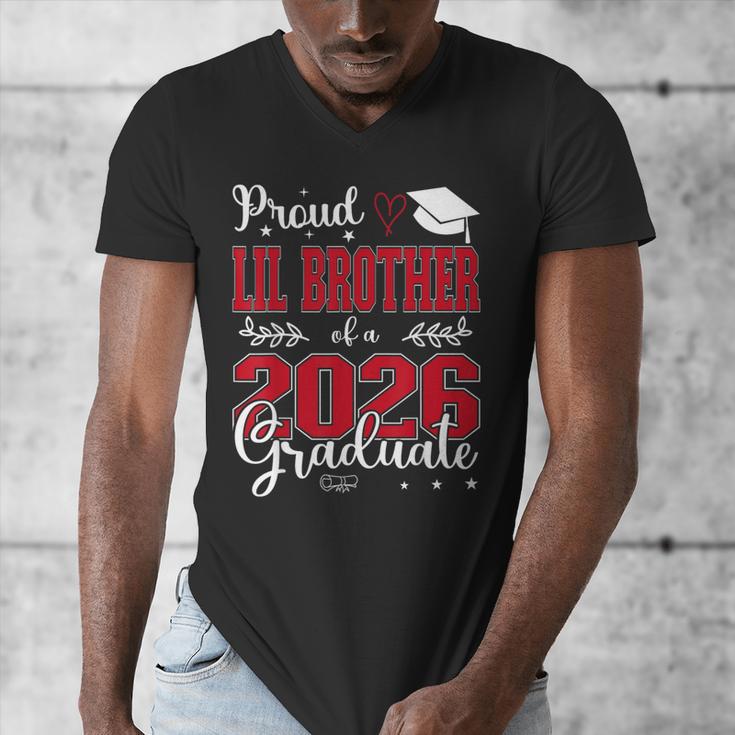 Proud Lil Brother Of a Class Of 2026 Graduate For Graduation Men's V-Neck T-Shirt