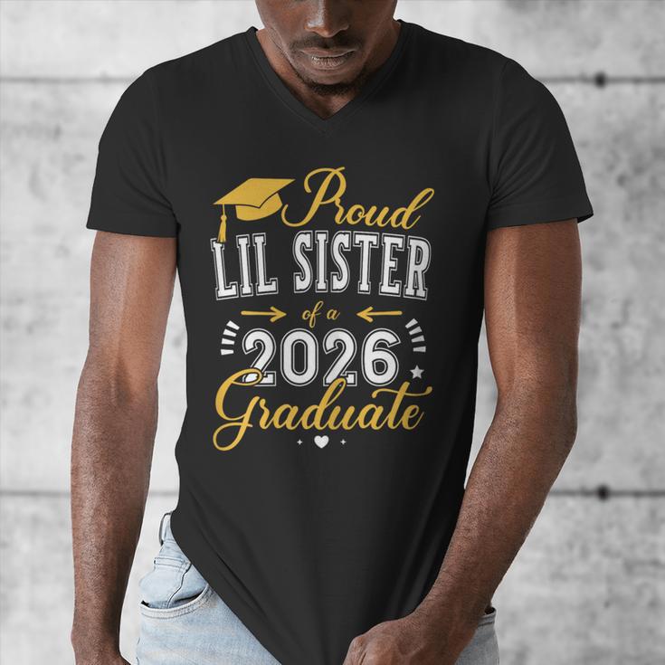 Proud Lil Sister Of a Class Of 2026 Graduate For Graduation Men's V-Neck T-Shirt