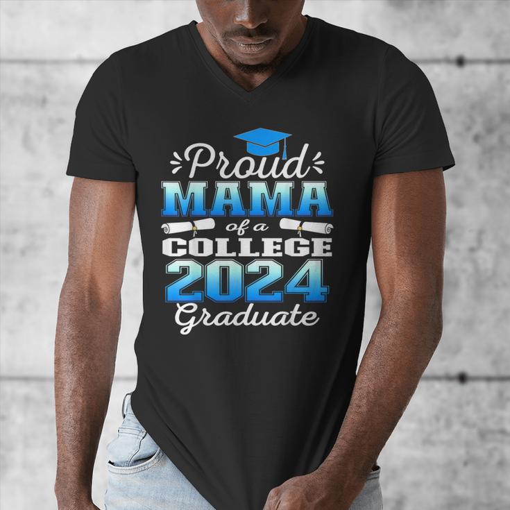 Proud Mama Of 2024 College Graduate Family 24 Graduation Men's V-Neck T-Shirt
