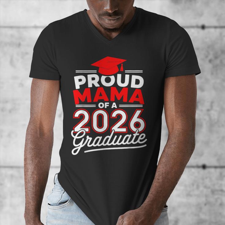 Proud Mama Of A 2026 Graduate Class Of 2026 Mom Graduation Men's V-Neck T-Shirt