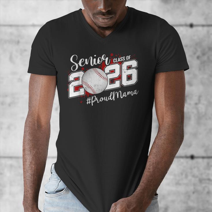 Proud Mama Of A 2026 Senior Baseball Graduation Mom Men's V-Neck T-Shirt