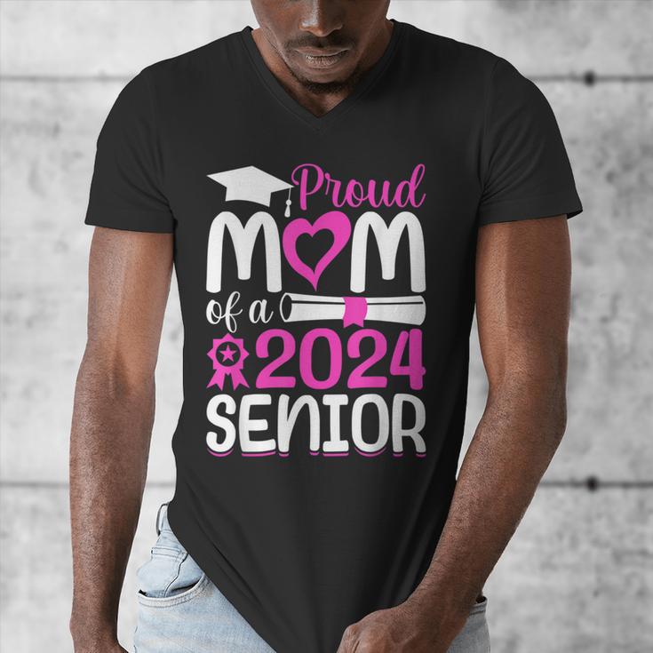 Proud Mom Of A 2024 Senior Graduation Men's V-Neck T-Shirt