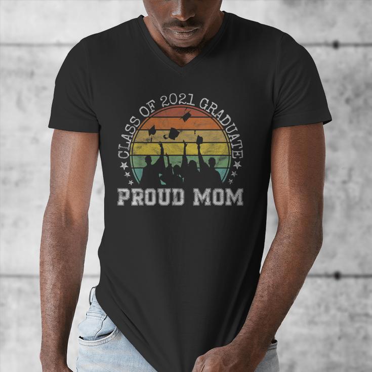 Proud Mom Of a Class Of 2021 Graduate Senior 21 Graduation Men's V-Neck T-Shirt