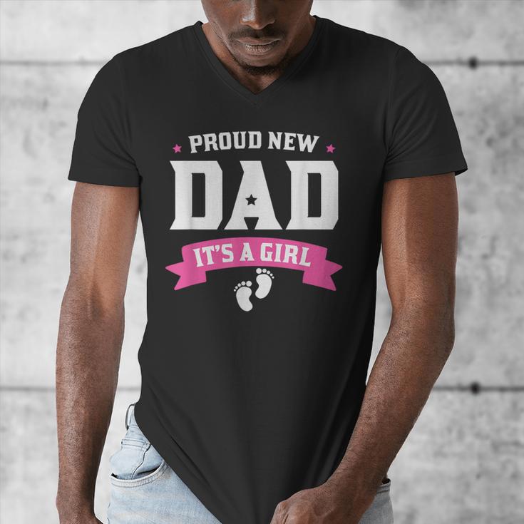 Proud New Dad Its A Girl Baby Gender Announcement Men's V-Neck T-Shirt