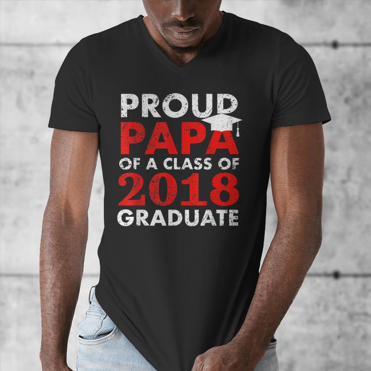 Proud Papa Of A Class Of 2018 Graduate Shirt Graduation Men's V-Neck T-Shirt