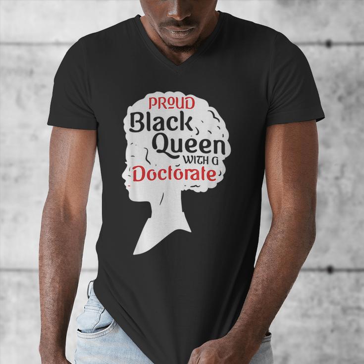Proud Queen Shirt PhD Graduation Afro Doctorate Men's V-Neck T-Shirt