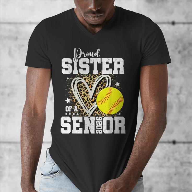 Proud Sister Of A 2026 Senior Softball Graduation Leopard Men's V-Neck T-Shirt