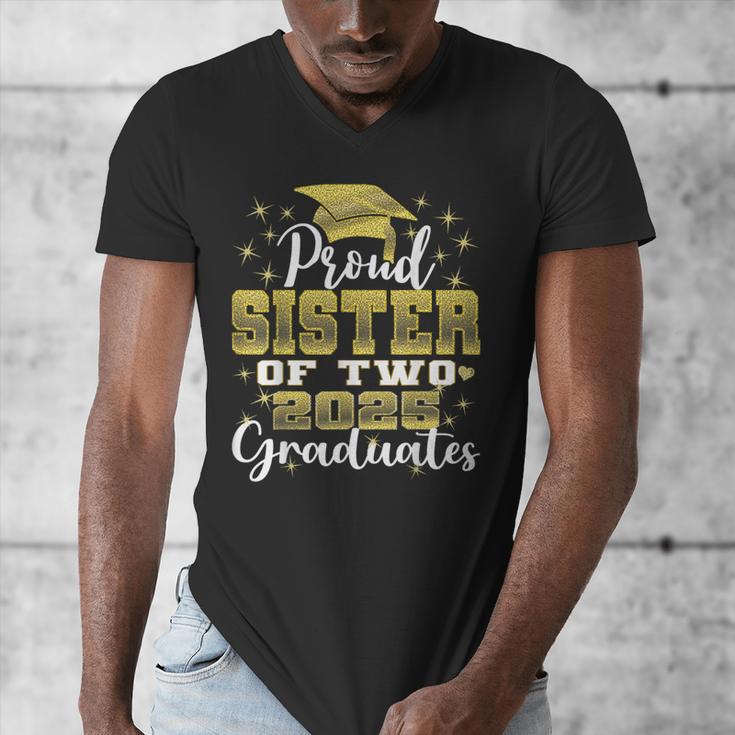 Proud Sister Of Two 2025 Graduates Graduation Family Men's V-Neck T-Shirt
