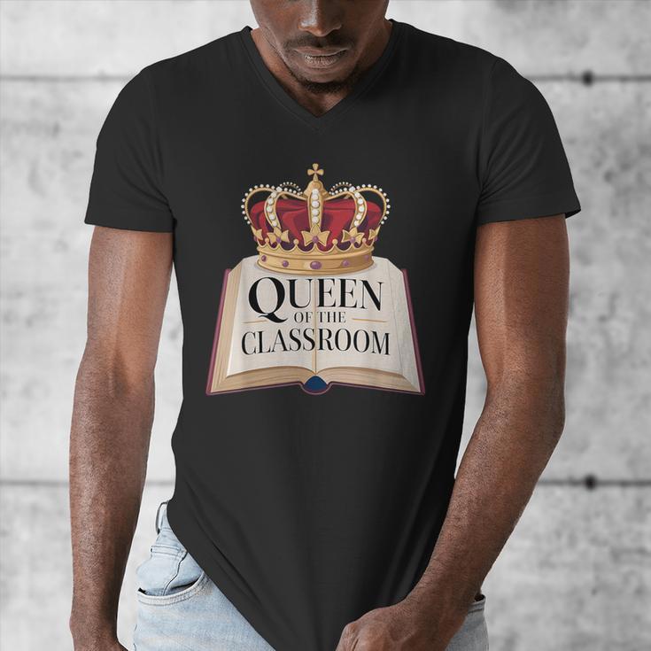 Queen Of The Classroom Appreciation Royal Crown Book Men's V-Neck T-Shirt