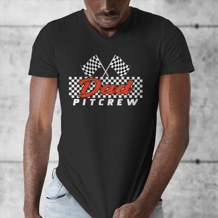 Race Car Birthday Party Racing Family Dad Pit Crew Men's V-Neck T-Shirt
