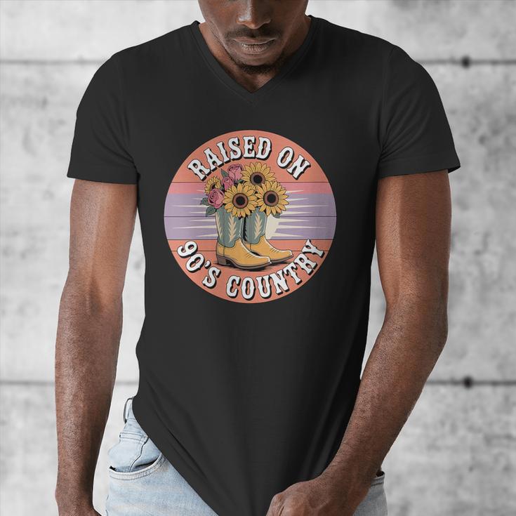 Raised On 90’s Country Women Retro Western Music Nostalgia Men's V-Neck T-Shirt Raised On 90’s Country Women Retro Western Music Nostalgia Men's V-Neck T-Shirt