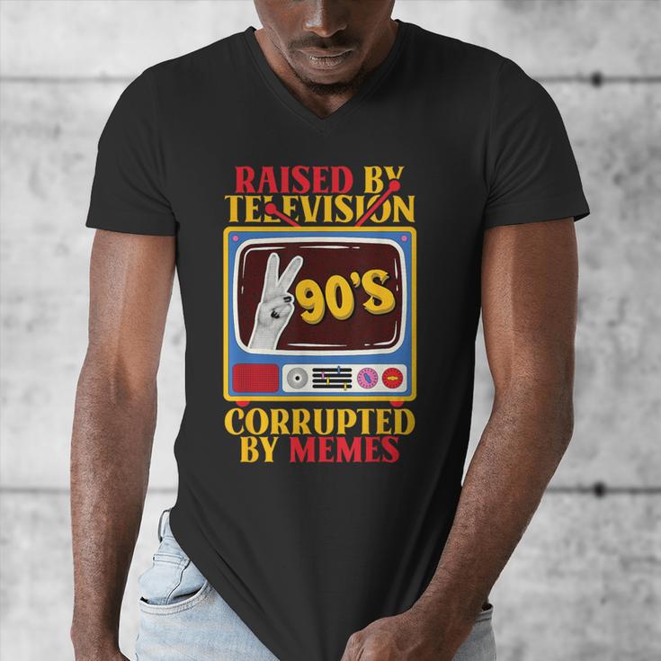 Raised By Television Corrupted By Memes Internet Nostalgia Men's V-Neck T-Shirt