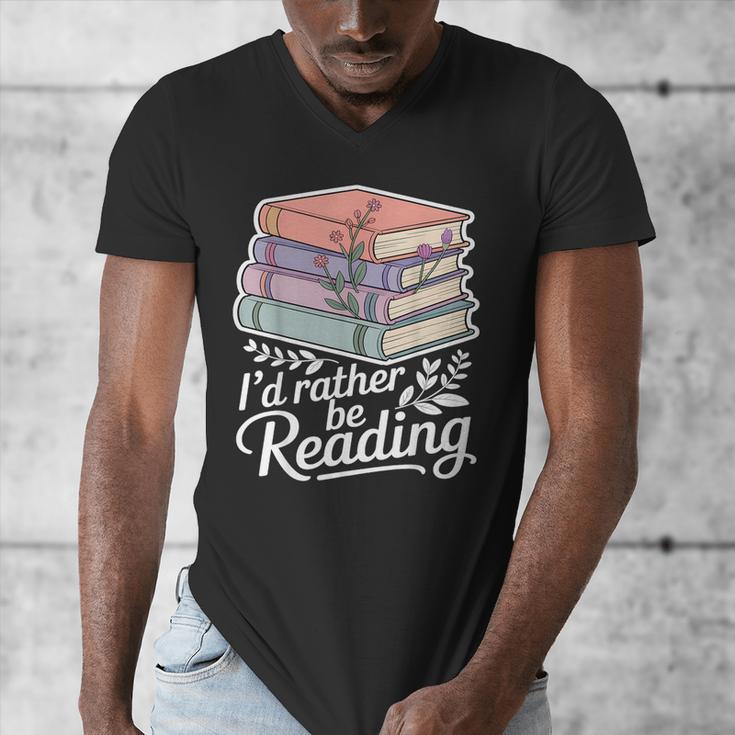 Rather Be Reading Book Lover Stack Men's V-Neck T-Shirt
